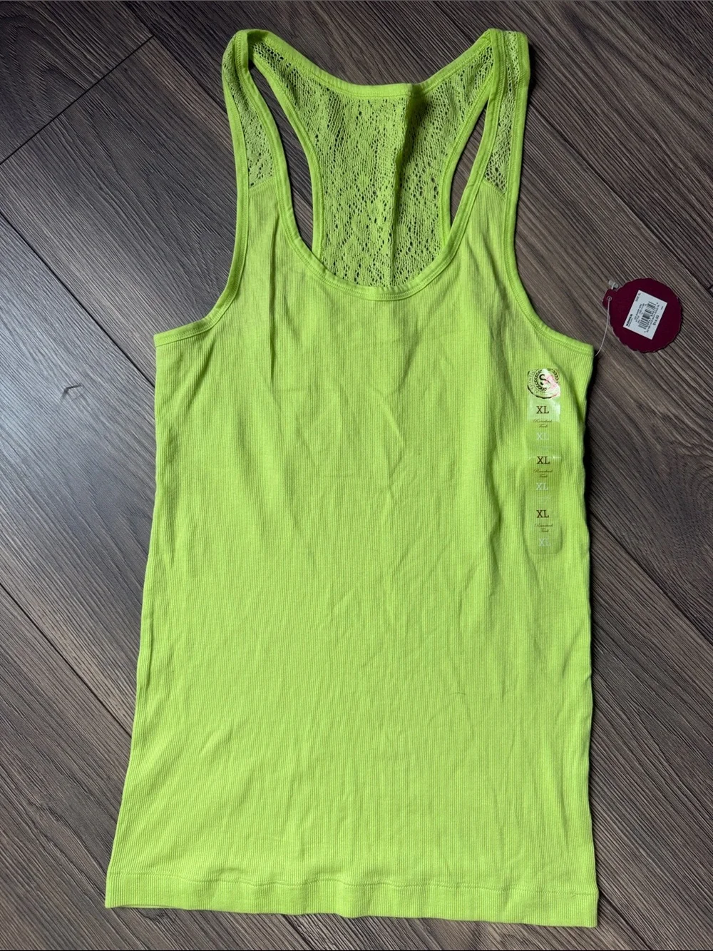 SO Neon Lime Lace-Back Racer Tank Top